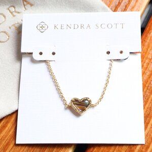 Kendra Scott Ari Heart Gold Abalone Shell Chain Bracelet fashion